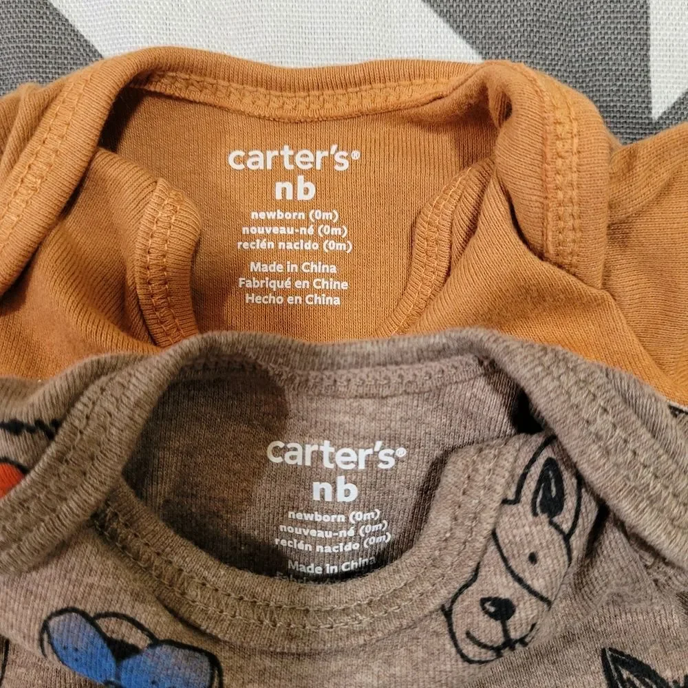 Carter's Size Newborn Dog 2 Onesies Bundle
